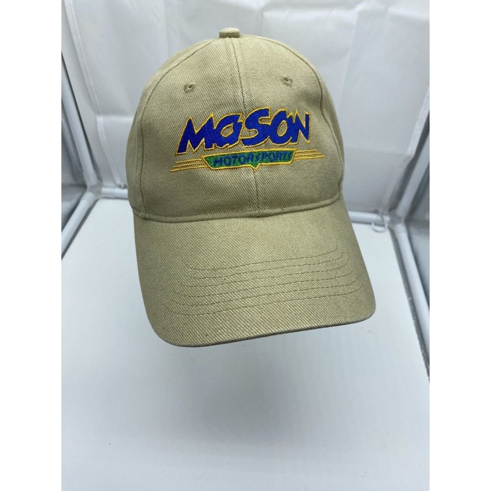 Mason Motorsports Tan Beige Baseball Hat Cap Adjustable Strap-back Anvil Cotton
